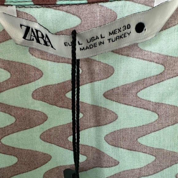 Zara The Lissie Shirt Printed Tunic Long Sleeve Blouse Boho Bloggers Favorite L - Picture 9 of 10